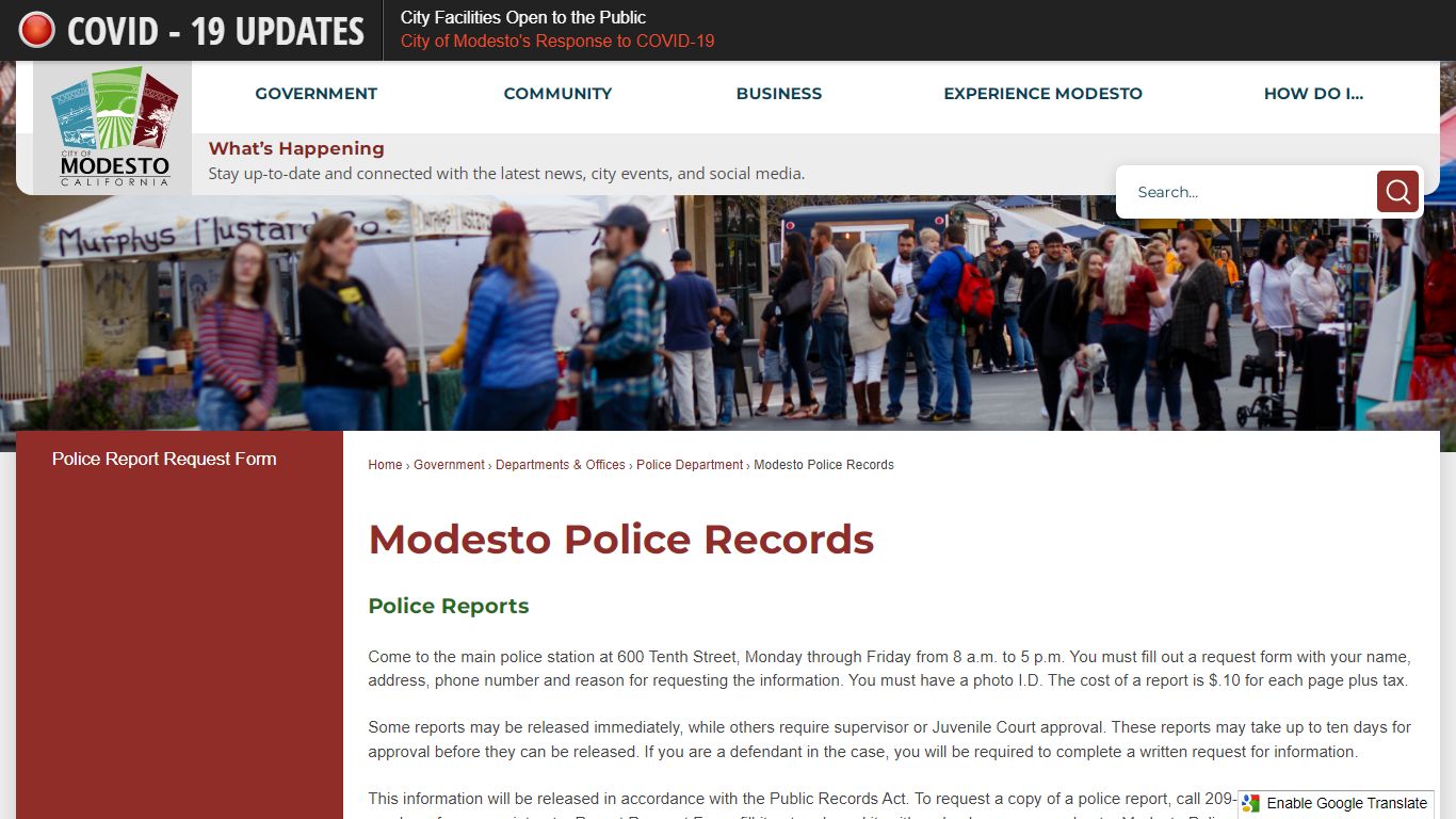 Modesto Police Records | Modesto, CA